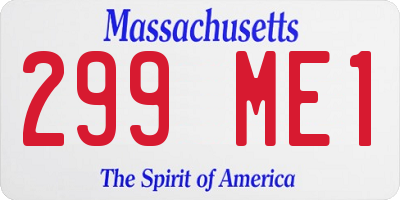 MA license plate 299ME1