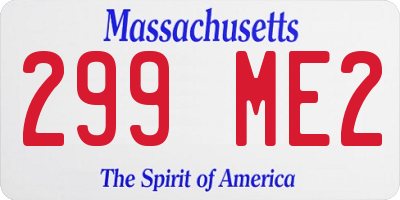 MA license plate 299ME2