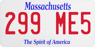 MA license plate 299ME5