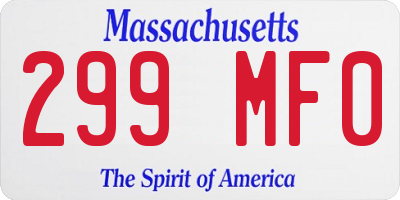 MA license plate 299MF0