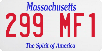 MA license plate 299MF1