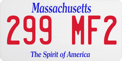 MA license plate 299MF2