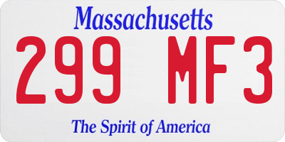 MA license plate 299MF3