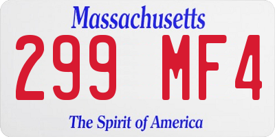 MA license plate 299MF4