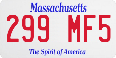 MA license plate 299MF5