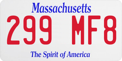 MA license plate 299MF8