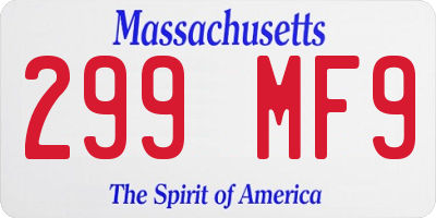 MA license plate 299MF9