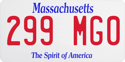 MA license plate 299MG0