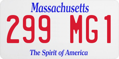 MA license plate 299MG1