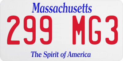 MA license plate 299MG3
