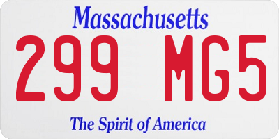 MA license plate 299MG5