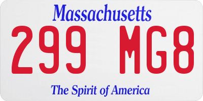 MA license plate 299MG8