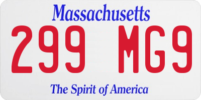 MA license plate 299MG9