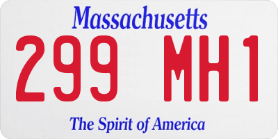 MA license plate 299MH1
