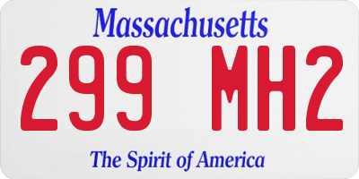MA license plate 299MH2