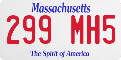 MA license plate 299MH5
