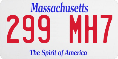 MA license plate 299MH7