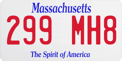 MA license plate 299MH8
