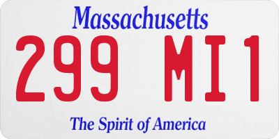 MA license plate 299MI1