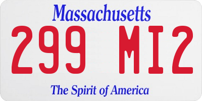 MA license plate 299MI2
