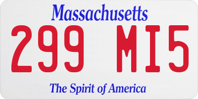 MA license plate 299MI5