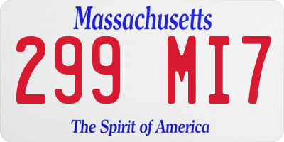 MA license plate 299MI7