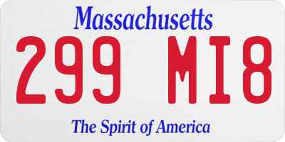 MA license plate 299MI8