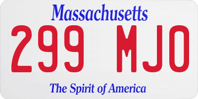 MA license plate 299MJ0