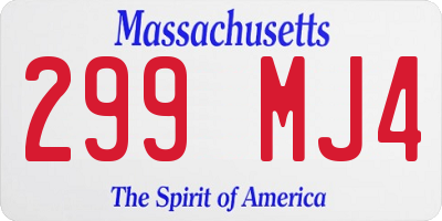 MA license plate 299MJ4