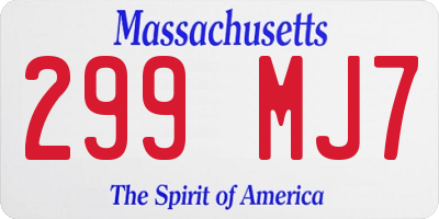 MA license plate 299MJ7