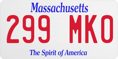 MA license plate 299MK0