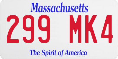 MA license plate 299MK4