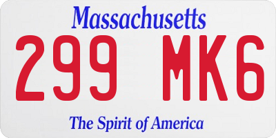 MA license plate 299MK6