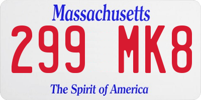 MA license plate 299MK8