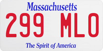 MA license plate 299ML0