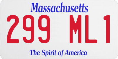 MA license plate 299ML1