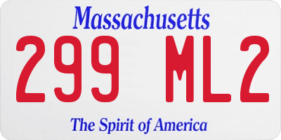MA license plate 299ML2