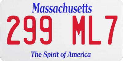 MA license plate 299ML7