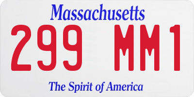 MA license plate 299MM1