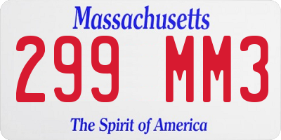 MA license plate 299MM3