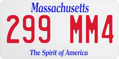 MA license plate 299MM4