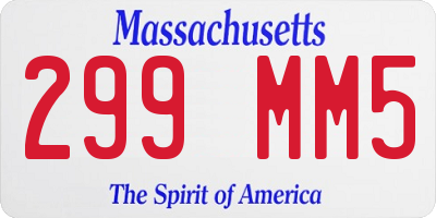 MA license plate 299MM5