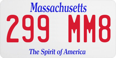 MA license plate 299MM8