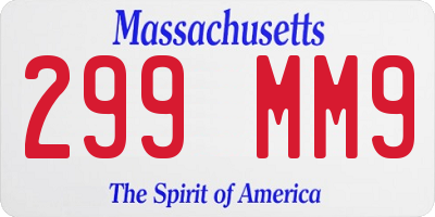 MA license plate 299MM9