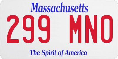 MA license plate 299MN0