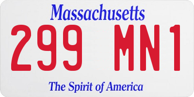 MA license plate 299MN1