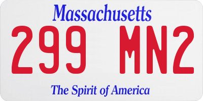 MA license plate 299MN2