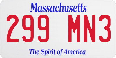 MA license plate 299MN3