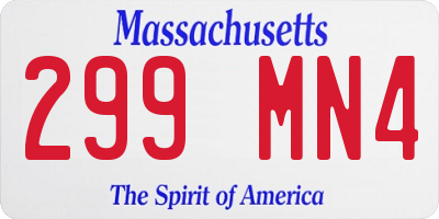 MA license plate 299MN4