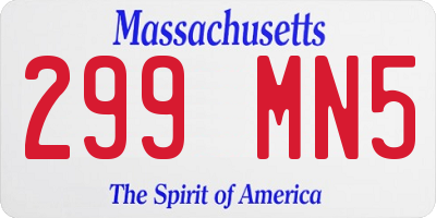 MA license plate 299MN5